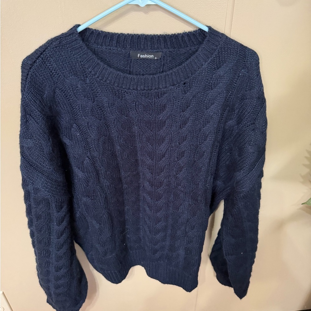 Navy Cable Knit Sweater